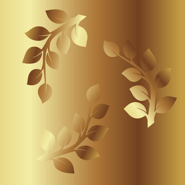 ベクトル 花柄のゴールドとゴールドの背景。