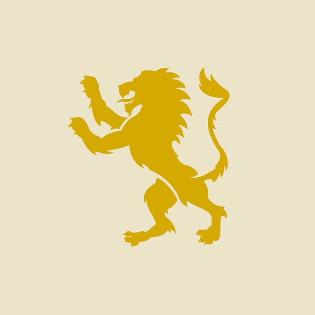 Вектор Золотой лев в стиле королевской эмблемы, предназначенный для передачи королевства и величия