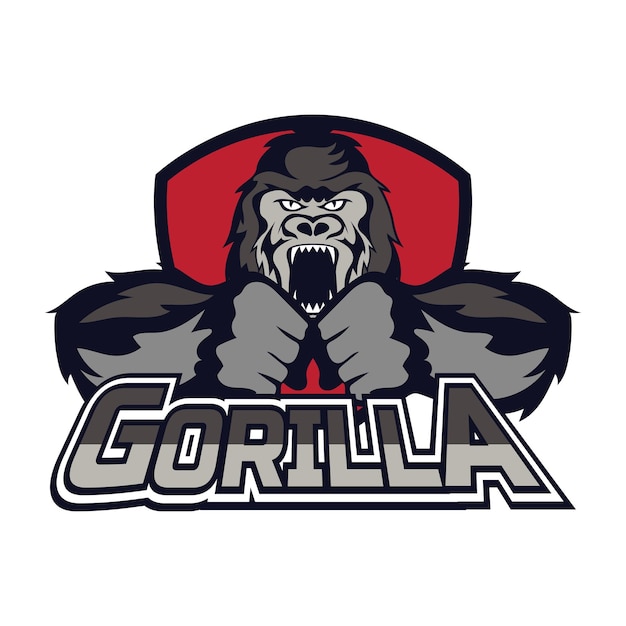 벡터 gorilla라는 단어가 있는 gorilla 마스코트 로고