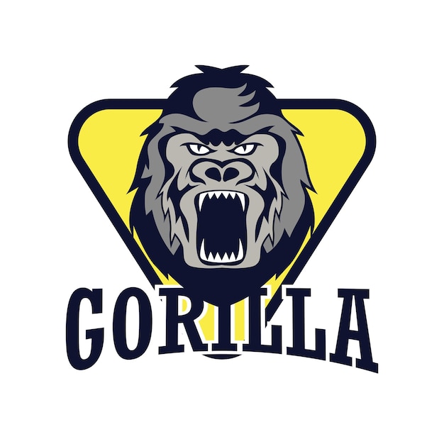 Gorilla라는 단어가 있는 Gorilla 마스코트 로고