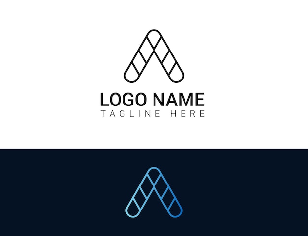 A Gradient Style Letter Logo-ontwerp Premium-sjabloon