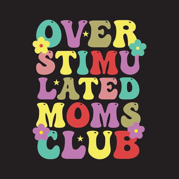 벡터 overeanu late moms club이라는 그래픽.