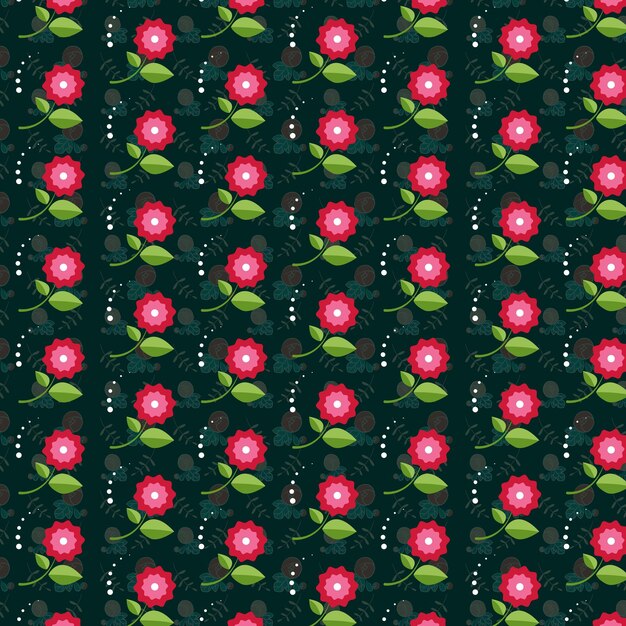 ベクトル 上に赤い花が付いた緑と赤のデザイン