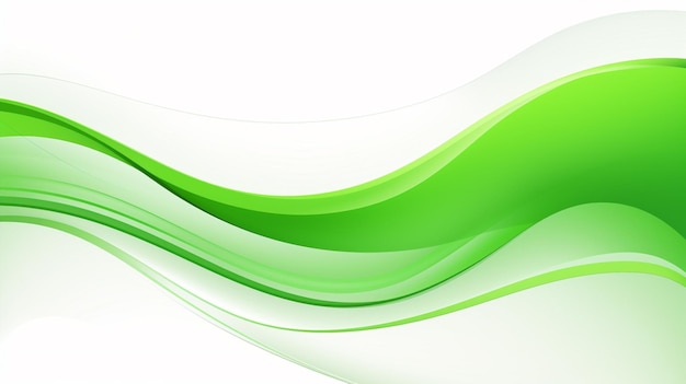 ベクトル 白で緑の境界がある波の緑と白の抽象的な画像