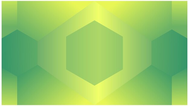 ベクトル 緑と黄色の背景に緑の六角形パターン。