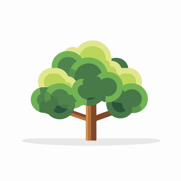 Вектор Зеленое дерево с зеленым листом и словом 