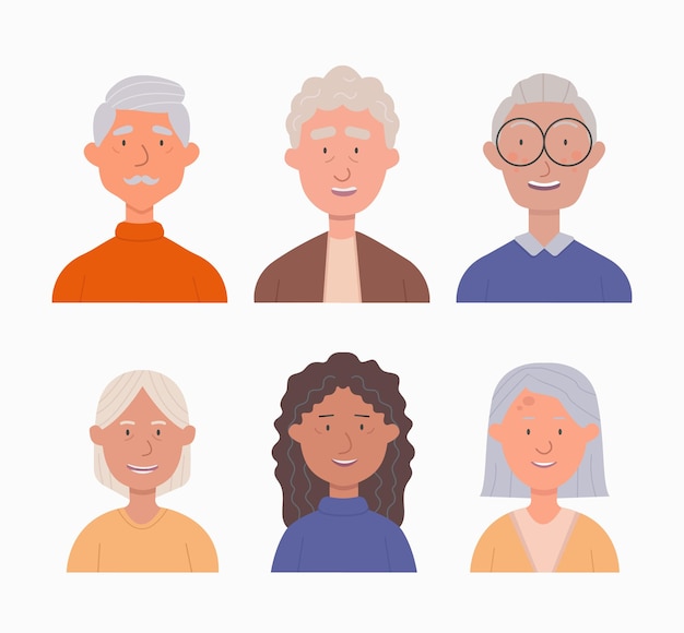 老年期の男性と女性の高齢者のグループ