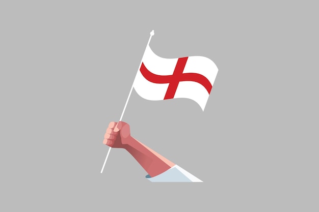 ベクトル イギリス国旗を握る手 イングランド国旗 英国国旗 ベクトルイラスト