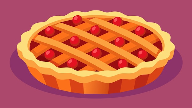 Вектор a homemade crust and madefromscratch filling come together to create a luxurious cherry pie its