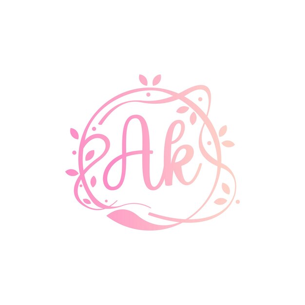 A K AK Beauty vector initieel logo handschrift logo van initieel handtekening bruiloft mode juwerly