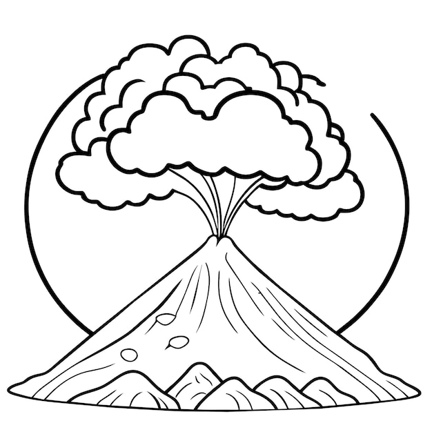 ベクトル ハワイのマウナ・ロア火山から噴火する ⁇ 妻の風景 ⁇ 煙と霧の空