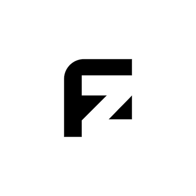 黒の背景に文字 f のロゴ