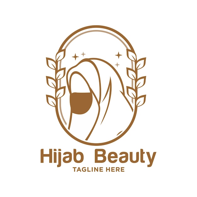 Вектор Логотип косметической компании с женщиной в коричневом головном уборе.