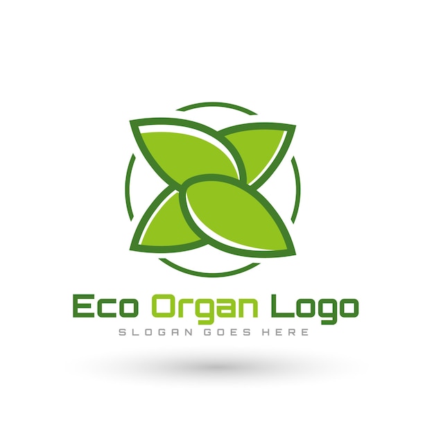 Вектор Логотип компании под названием эко орган логотип