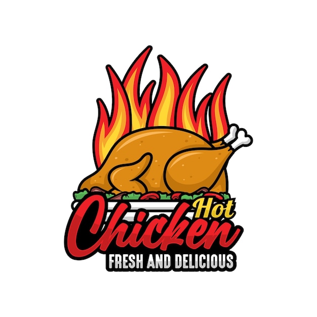 Вектор Логотип ресторана hot chicken