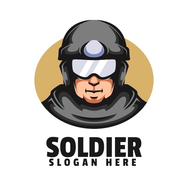 벡터 여기에 군인 슬로건이라는 군인 회사의 로고가 있습니다.