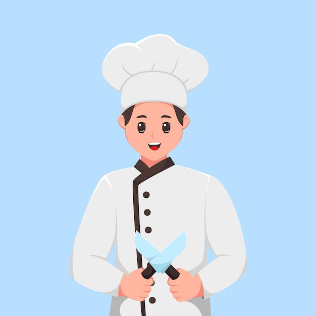 Иллюстрация дизайна персонажей мужского шеф-повара