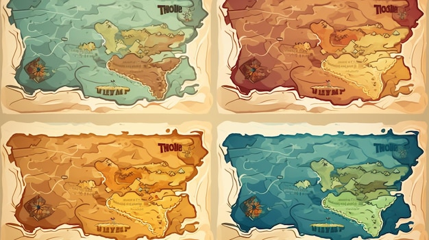 Вектор Карта мира с названиями миров, океанов и океанов.