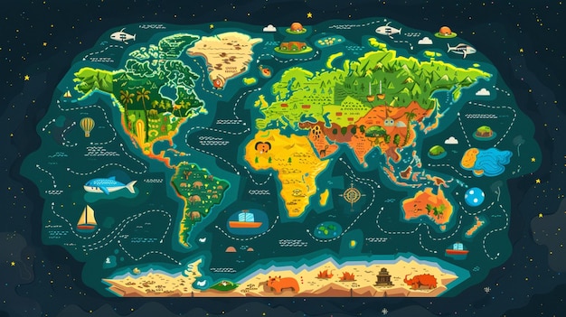 Вектор Карта мира со словами 