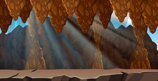 ベクトル 謎の洞窟の風景