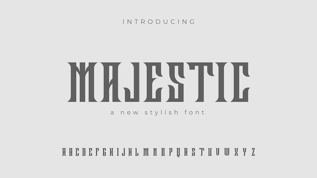 Вектор Новый стильный шрифт majestic