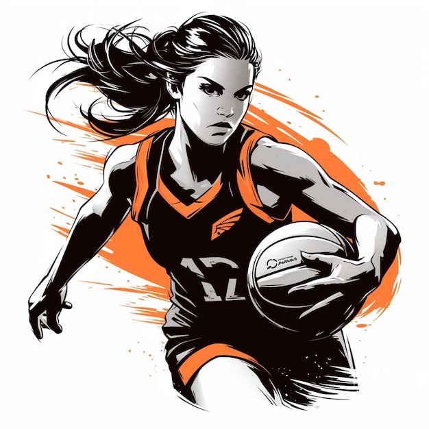 ベクトル a new zealander woman is playing netball