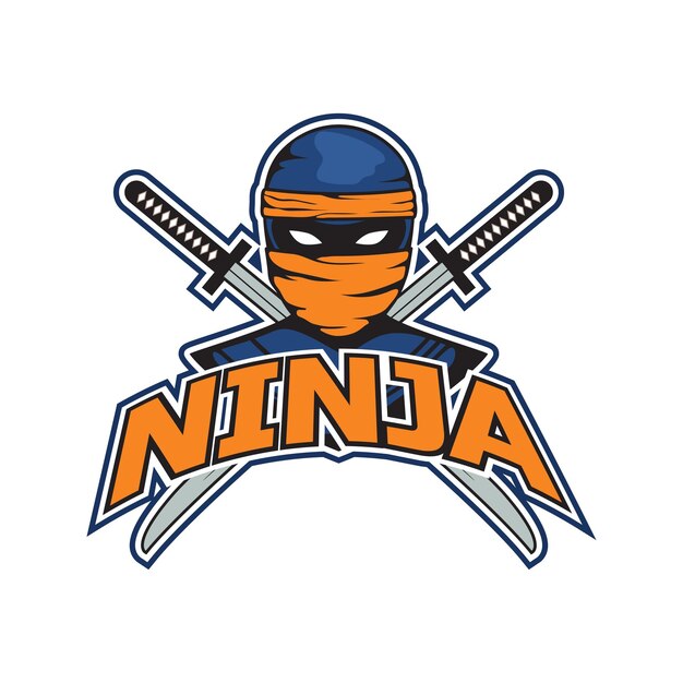 Ninja라는 단어가 있는 Ninja 마스코트 로고