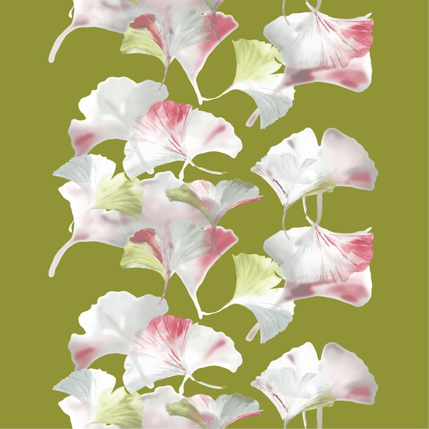 Вектор Картина цветка розовыми и белыми цветами.
