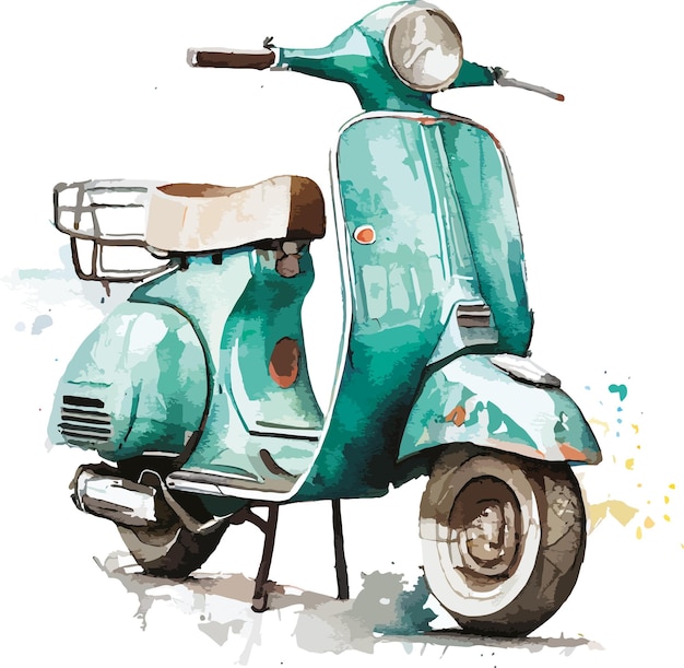 Вектор Картина зеленого vespa со словом vespa на нем.