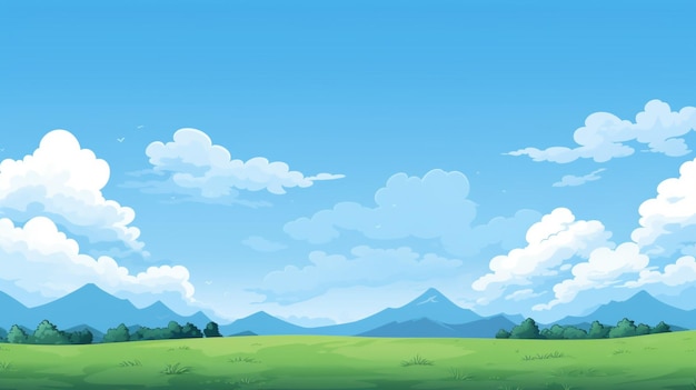 ベクトル 山や雲のある風景の絵画