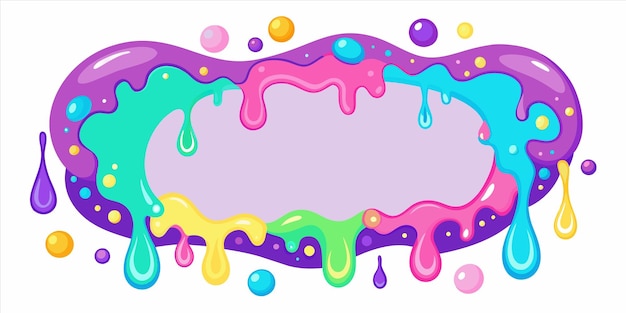 ベクトル 紫色の背景の虹色の液体の絵画