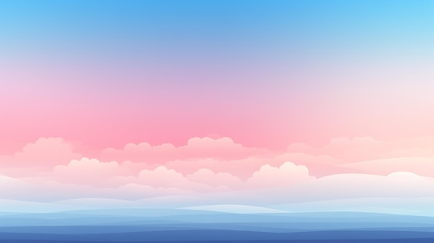 벡터 분홍색과 파란색 배경을 가진 구름과 하늘의 그림