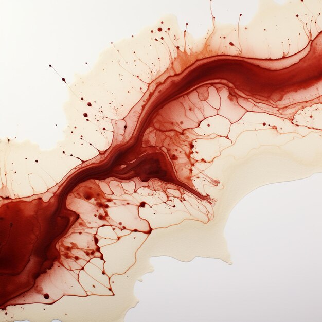 Vector a painting of red and white dye with a red line