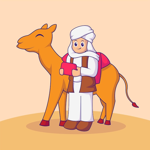 Вектор Вектор персонажей людей и верблюдов