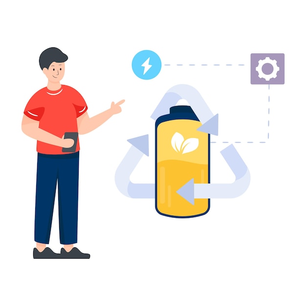 バッテリーリサイクルの完璧なデザインベクトル