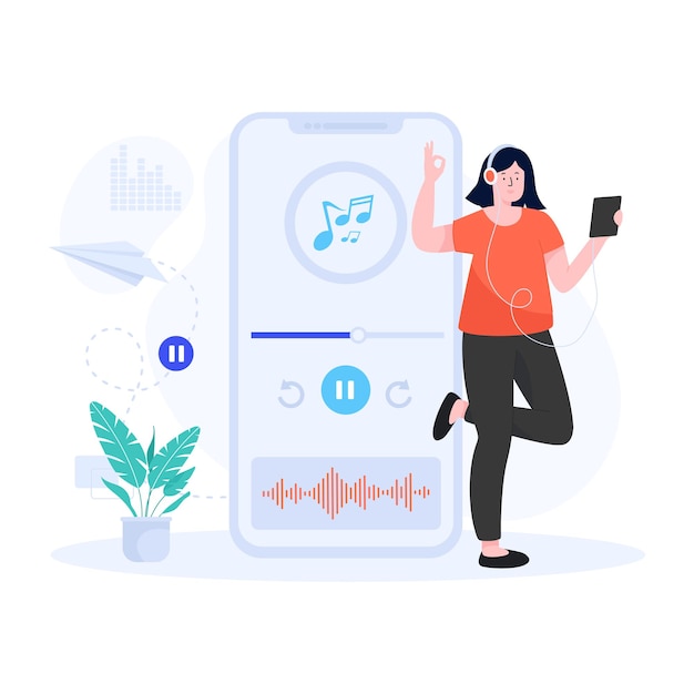 Идеальный вектор дизайна мобильного музыкального приложения