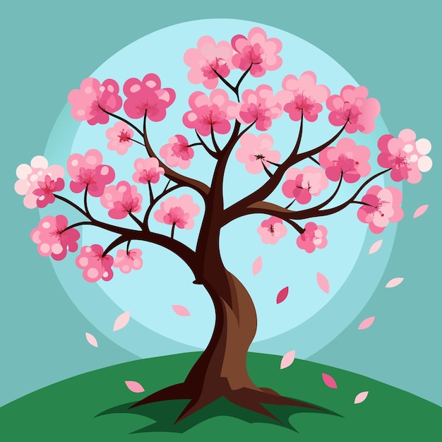 Вектор Картинка цветущей вишни