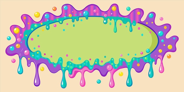 ベクトル 緑色の背景の絵で色々な泡と色っぽいスプラッターが描かれています