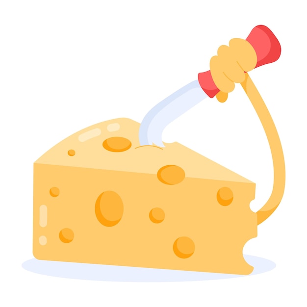 Кусок сыра с ручкой, на которой написано «сыр».