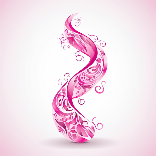 Вектор a pink and white letter a and a pattern of swirls