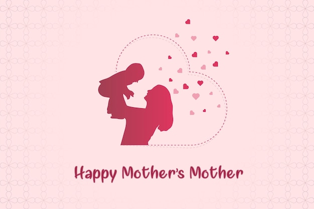Вектор Розовый фон со словами мать счастливой матери на нем