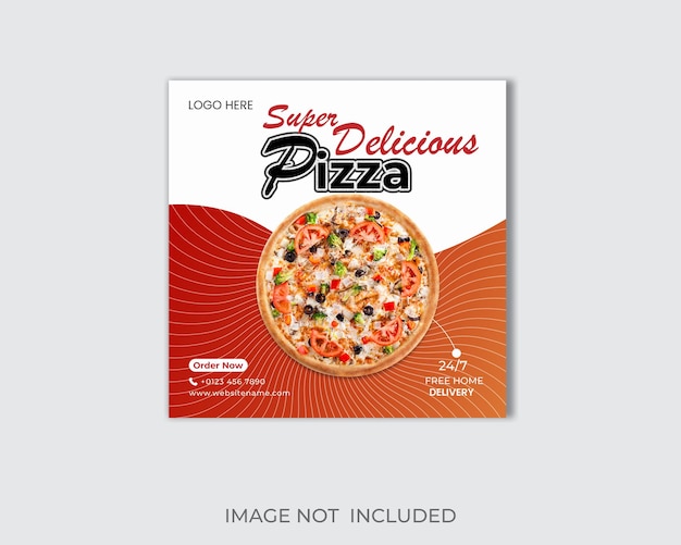 ベクトル ピザの絵が描かれたピザボックス