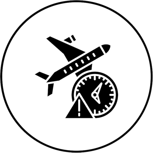 ベクトル 中央に時計とコンパスがある飛行機