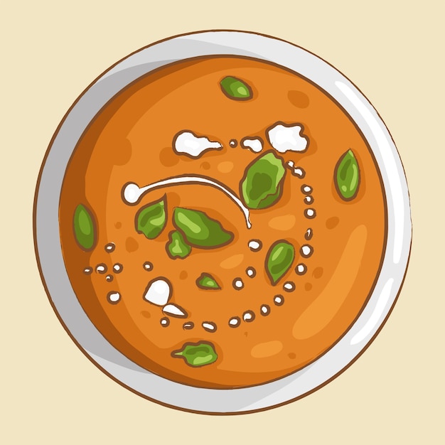 Вектор Популярным блюдом на день благодарения в сша является тыквенный суп.