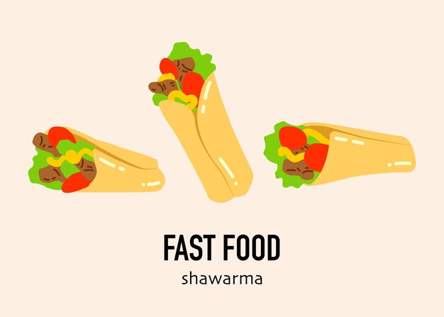 벡터 shawarma 샌드위치 포스터