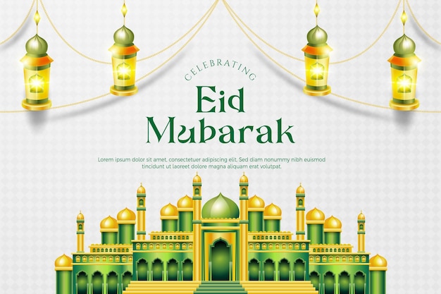 Eid Al-의 포스터는 Eid Al-fitr의 축하를 광고합니다.