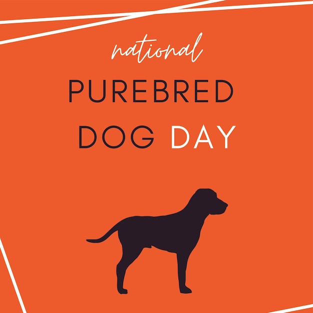 ベクトル 犬が描かれた純血種の犬の日のポスター。