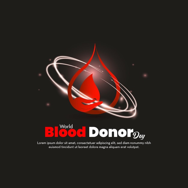 Вектор Плакат к всемирному дню донора крови с кольцом вокруг него