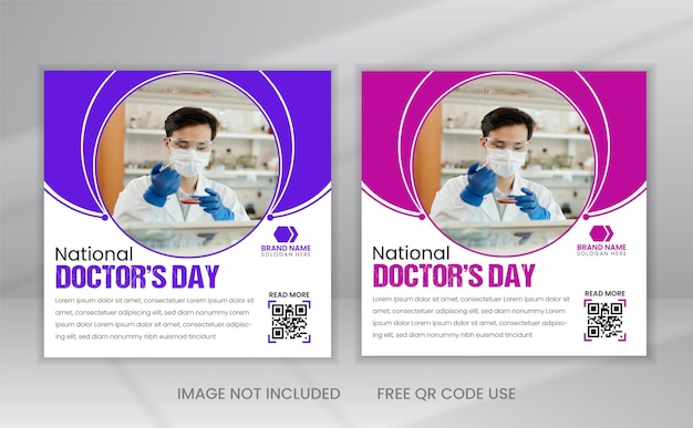 벡터 의사 와 여성 이 있는 세계 건강 의 날 의 포스터