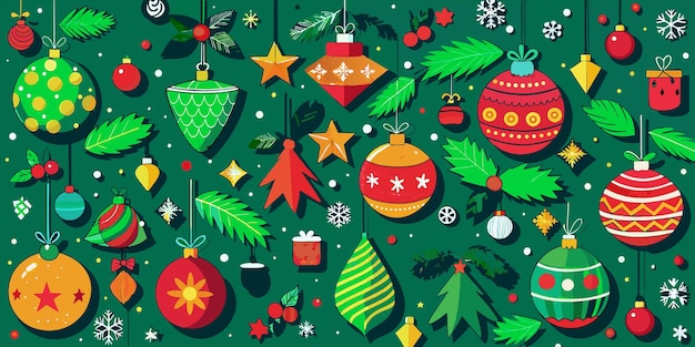 ベクトル クリスマスのテーマと緑の背景のポスター